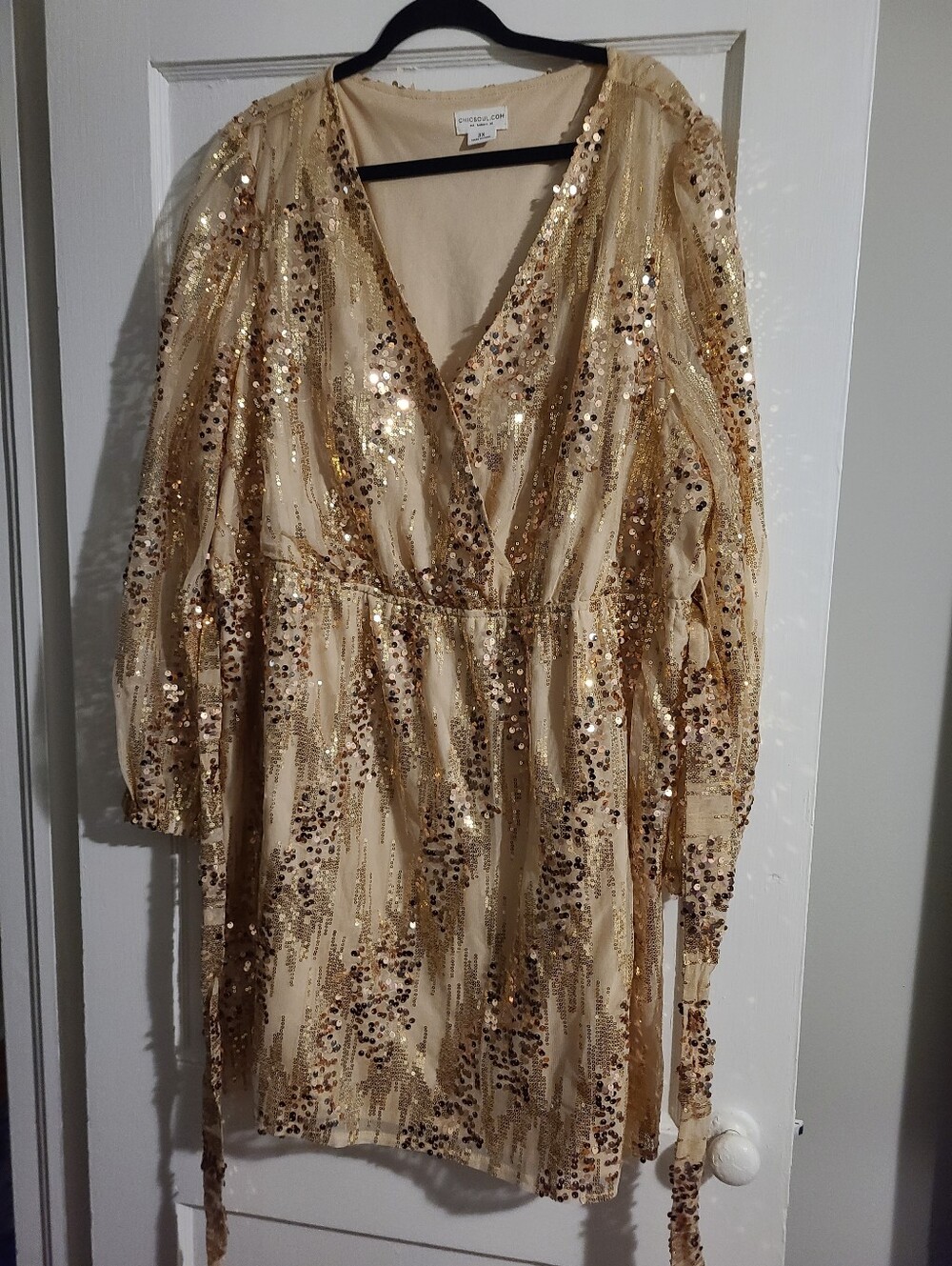 ChicSoul sequined gold cocktail dress 3X - Picture 2 of 7